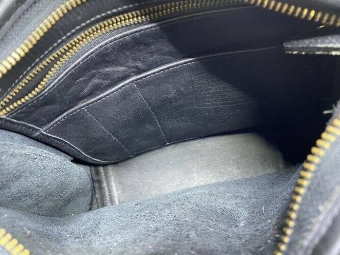 coach vintage medium black leather cross body bag