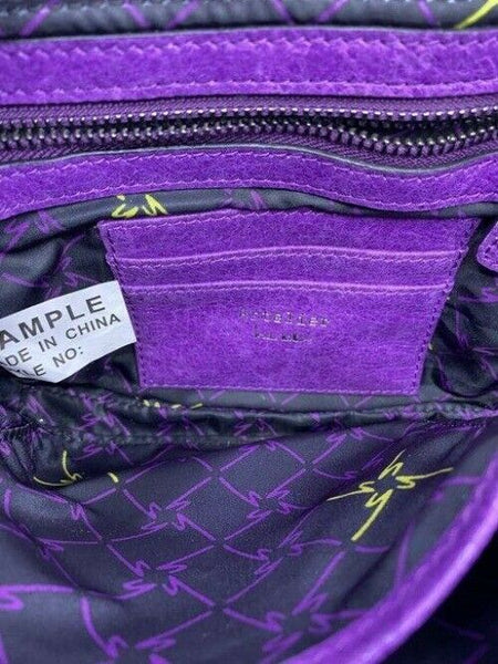 Nicole Miller Nwot Msrp Purple Leather Cross Body Bag