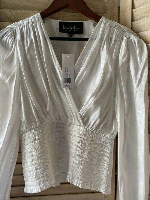 Nicole Miller ivory msrp small blouse