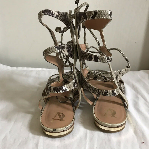 Vince Camuto Snake Print Leather Gladiator Sandals Sz 9