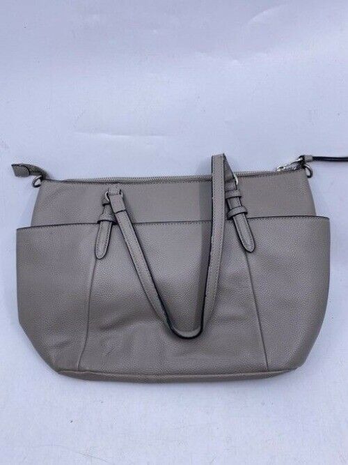 Dana Buchman Gray Leather Shoulder Bag