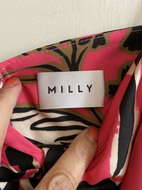 milly pink black white new floral print spaghetti strap small tank topcami