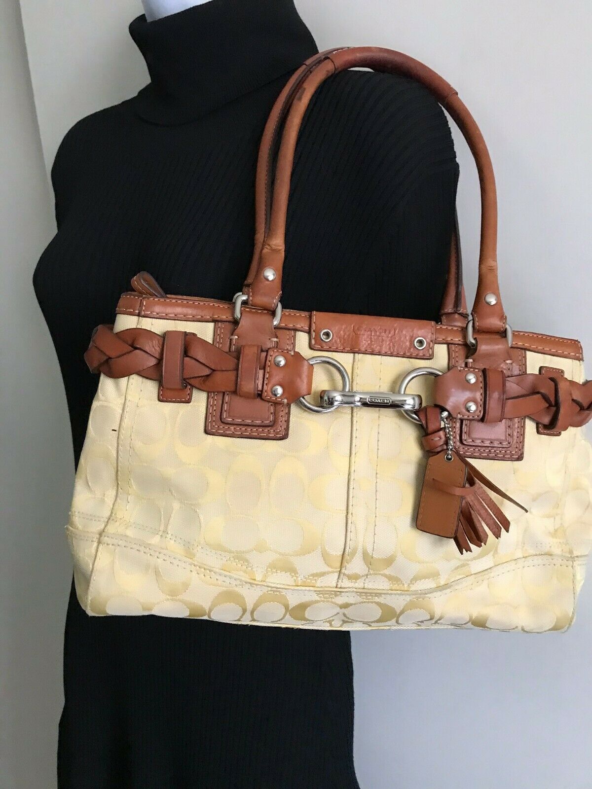 Coach Brown/Cream Shoulder Bag