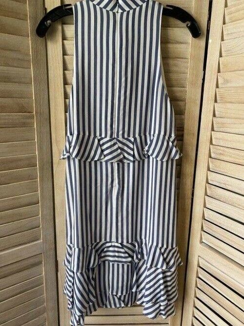 Nicole miller navy white new stripe msrp small short casual dress