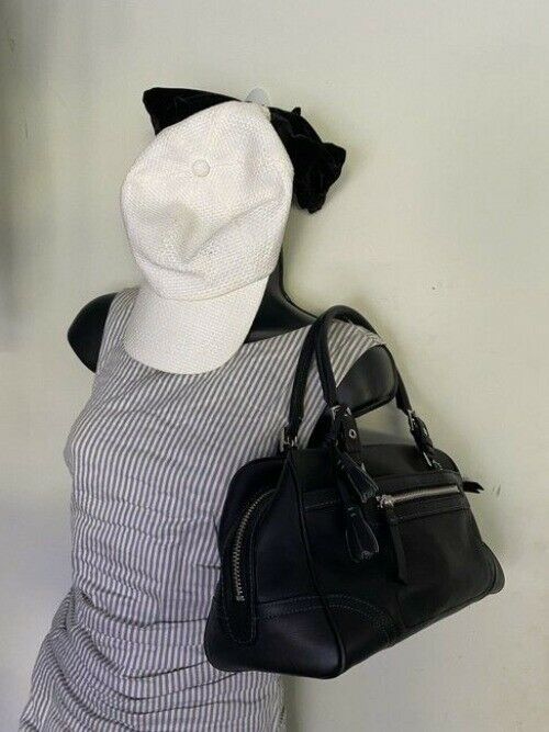 Coach Hampton Doctor Satchel Black Leather Tote