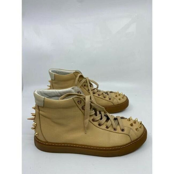 RUTHIE DAVIS Tan Leather Mid Top Fashion Sneakers w/ Spikes Size 8