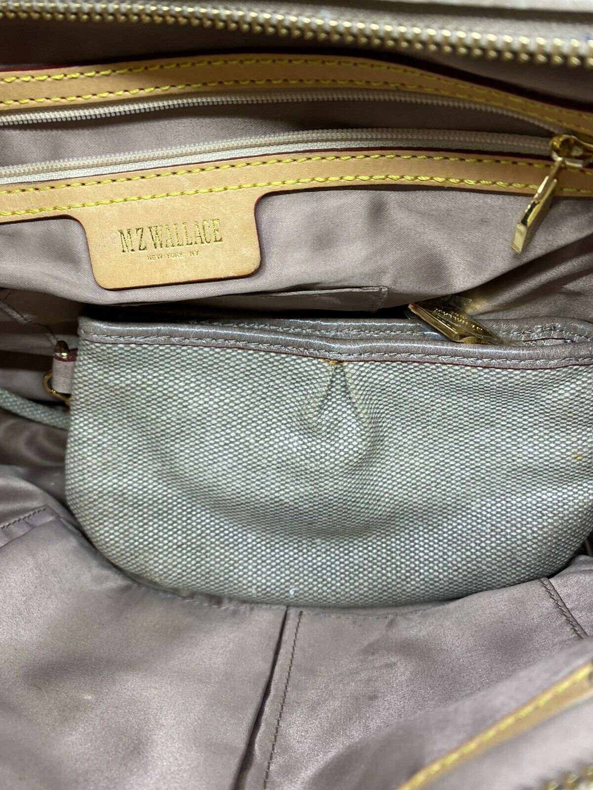 MZ Wallace Khaki Canvas/ Leather Handbag