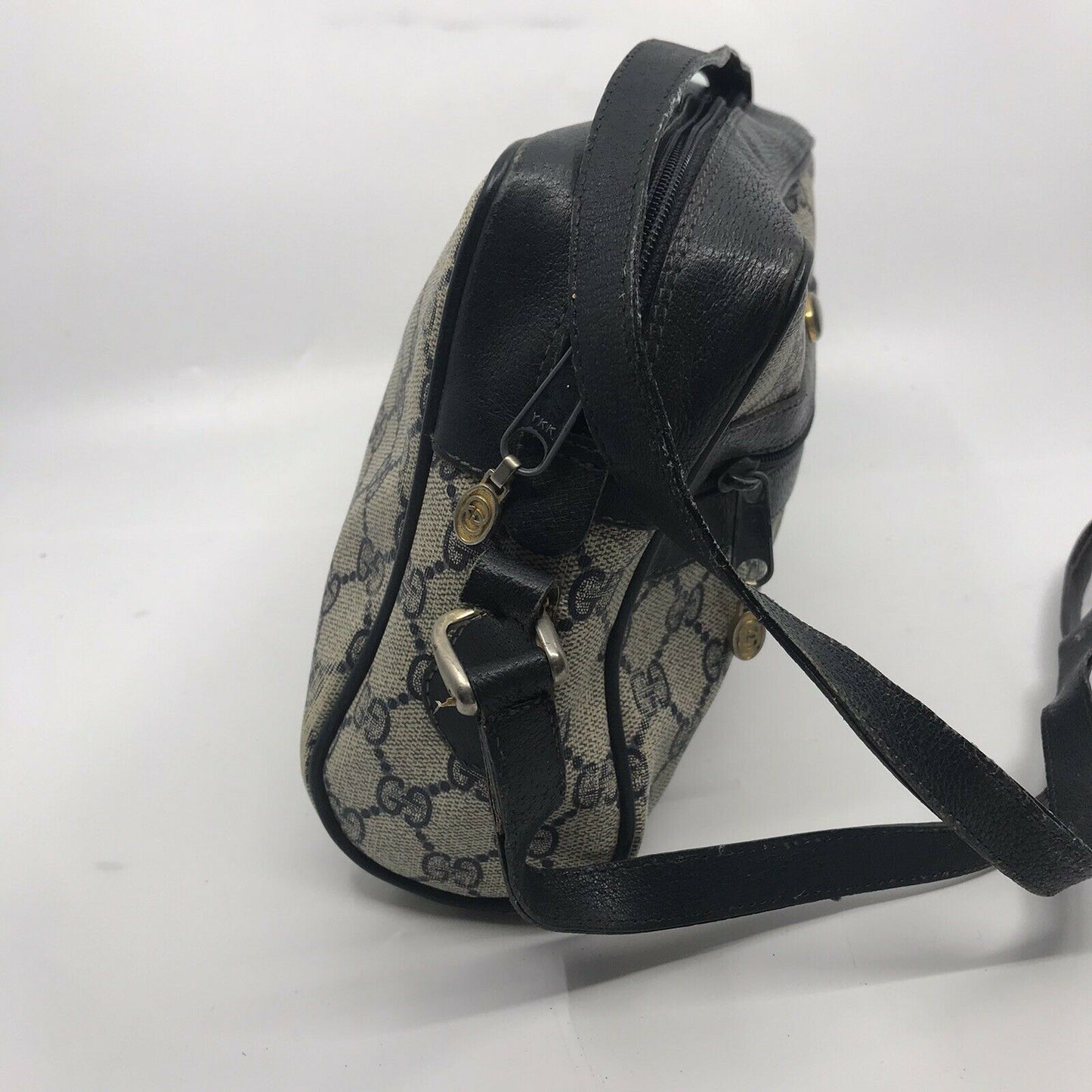 GUCCI Vintage Navy  Shoulder Bag All Over Signature