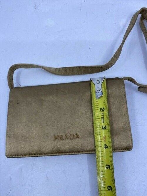 prada vintage gold satin cross body bag