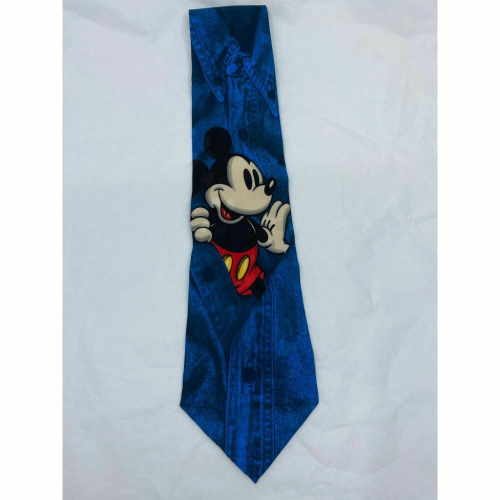 New! MICKEY MOUSE Disney Neck Tie Blue 100% Silk Handmade