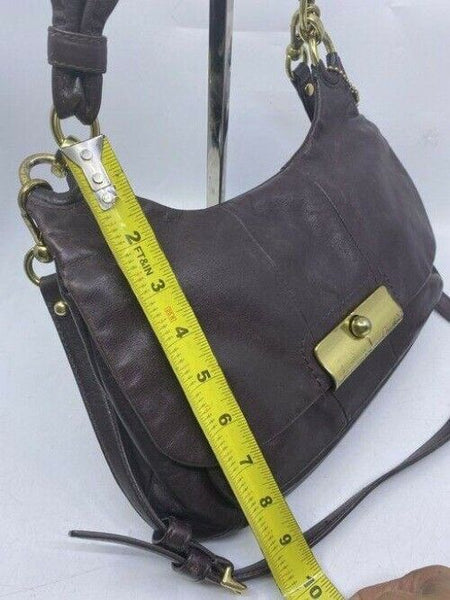 coach vintage rare brown leather cross body bag
