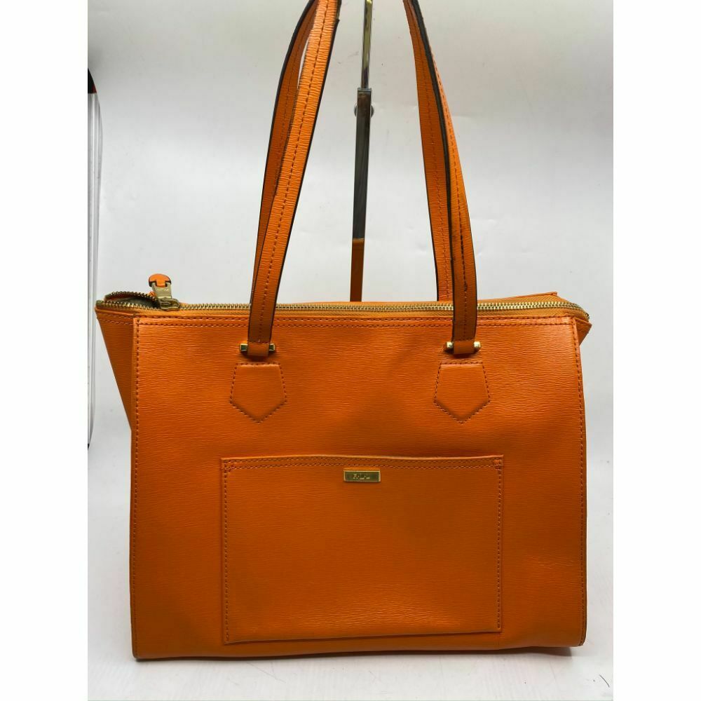 Lauren Ralph Lauren Orange Large Leather Shoulder Bag