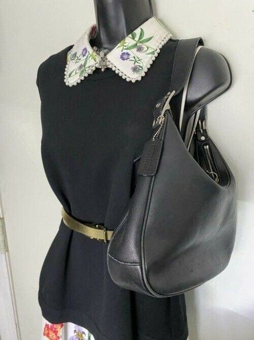 coach black leather shoulder bag