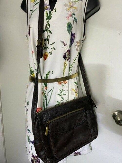 valerie stevens brown leather cross body bag