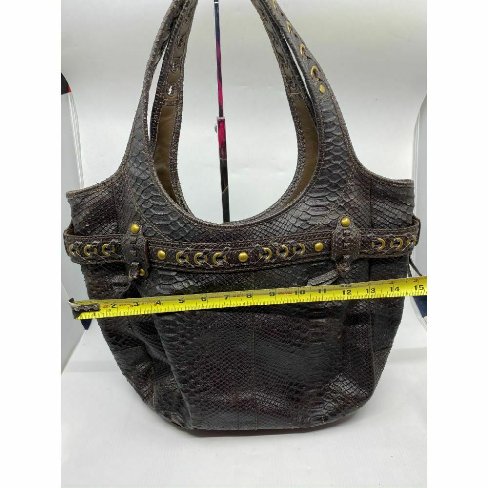 COACH XL Rare Python Print Leather Shoulder Bag