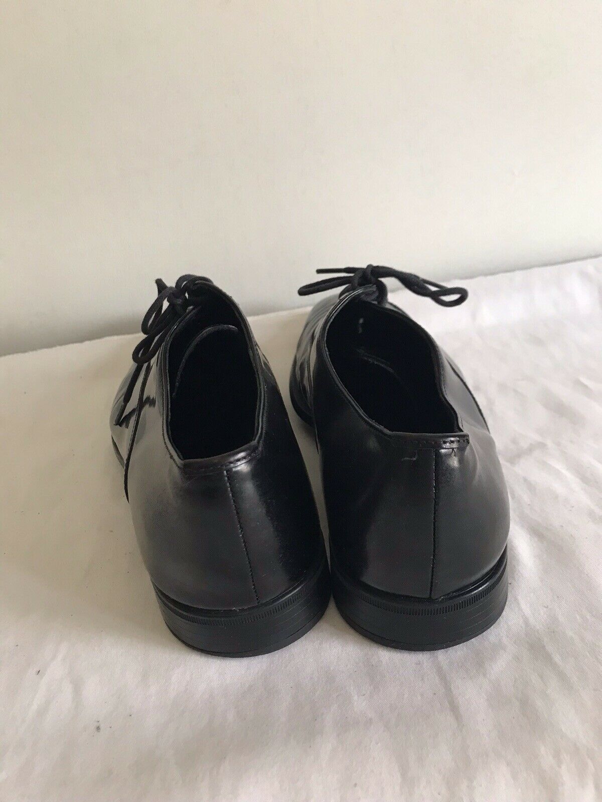 Prada Black Leather Lace-Up Oxfords