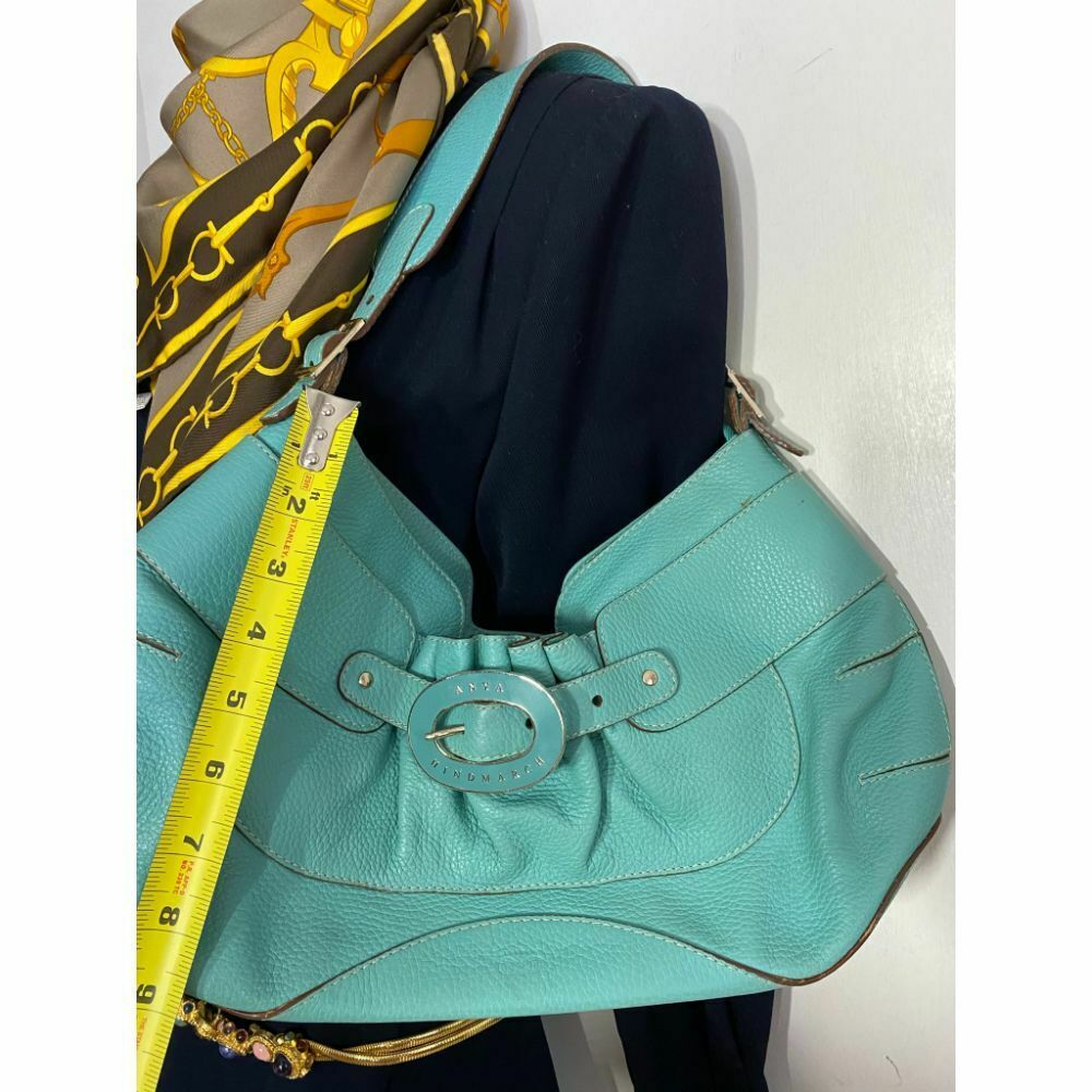 ANYA HINDMARCH Blue Green Leather Shoulder Bag Msrp 1,200