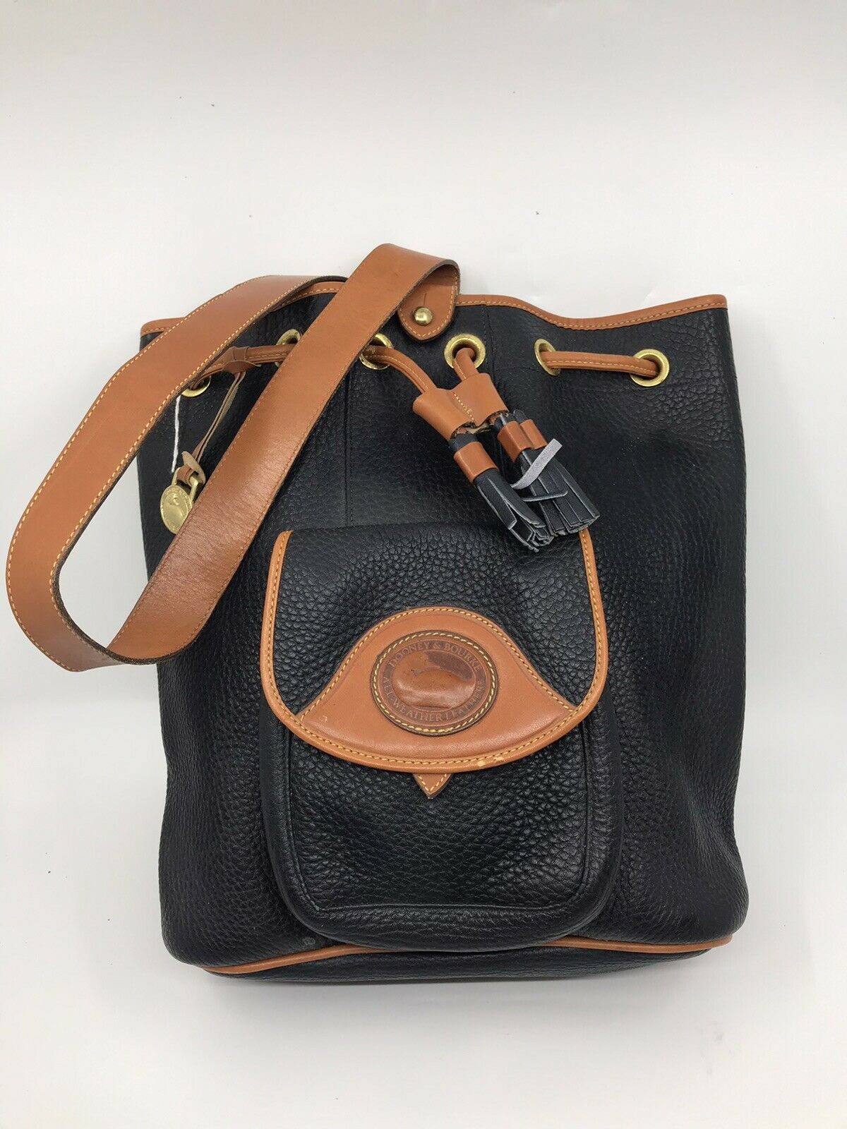DOONEY & BOURKE Navy Leather Bucket Bag
