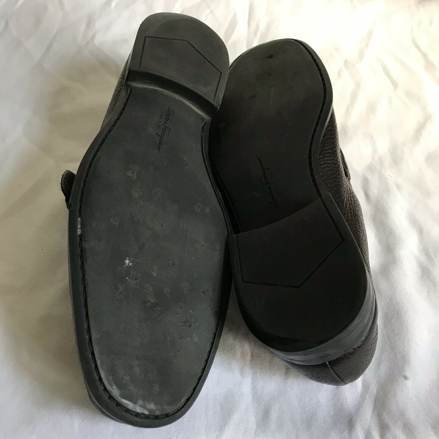 Salvatore Ferragamo Brown Pebbled Leather Size 7