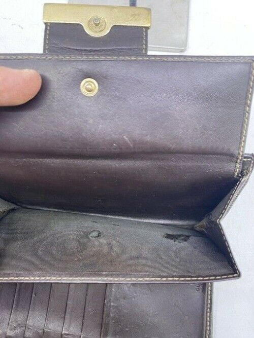 Gucci Brown Long Vintage Gg Web Wallet