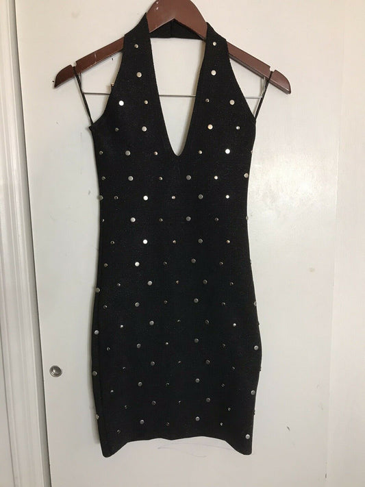 John John Lab Halter Knit Dress W Studs X Small