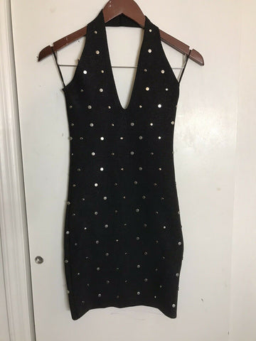 John John Lab Halter Knit Dress W Studs X Small