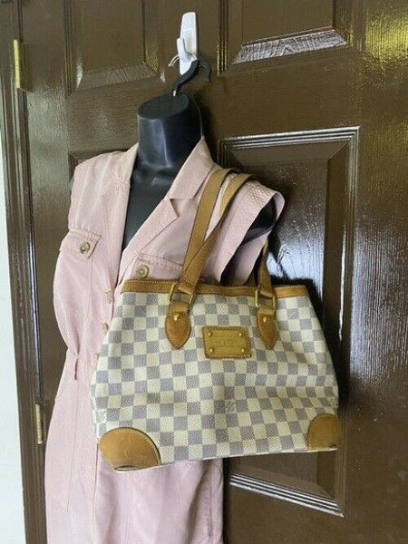 Louis Vuitton Hampstead Vintage Cream Damier Azur Canvas Shoulder Bag