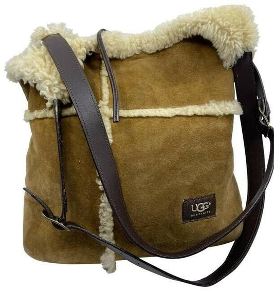 ugg australia large tan suede leather tote