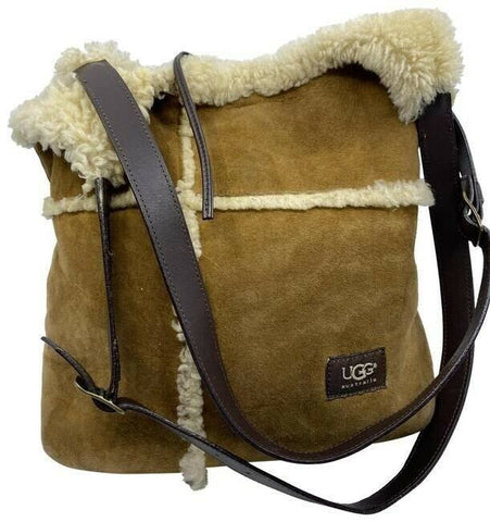 ugg australia large tan suede leather tote