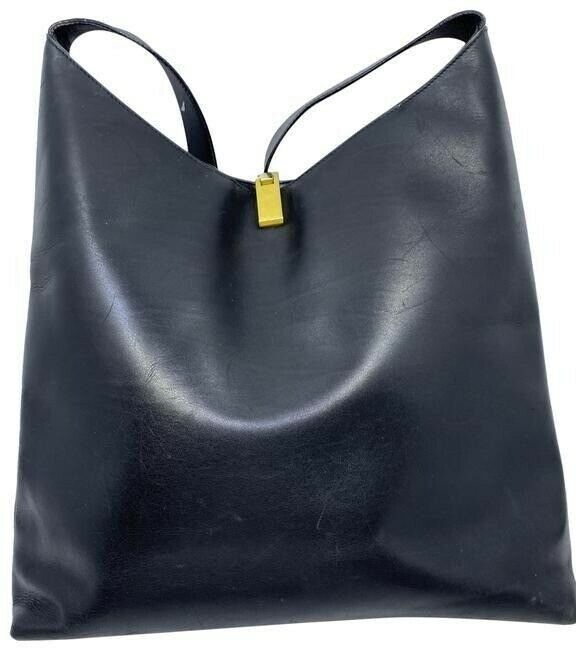 gucci xl vintage black leather hobo bag