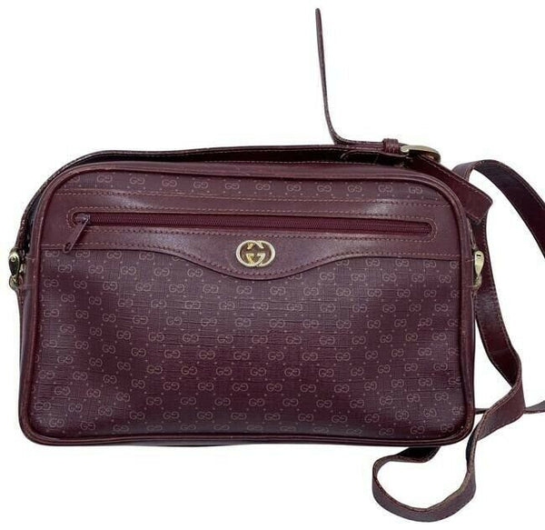 gucci vintage burgundy leather cross body bag