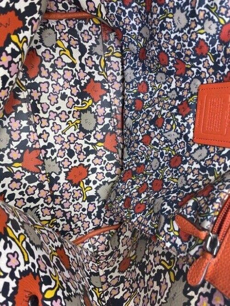 coach tote w bag tote w detachable specialty orange leather shoulder bag