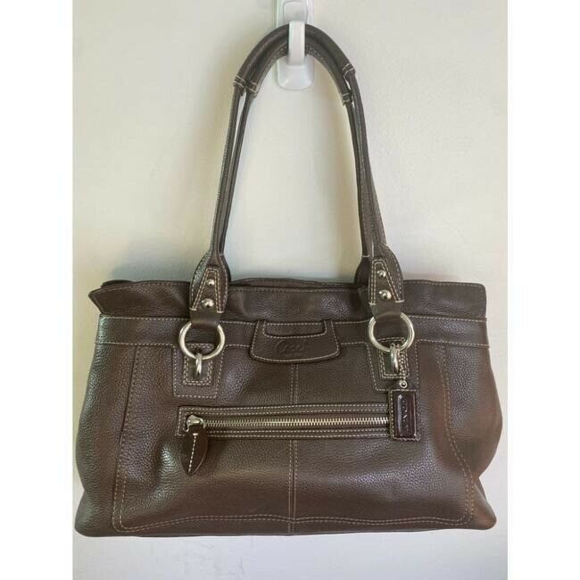 COACH Large Brown Leather Shoulder Bag