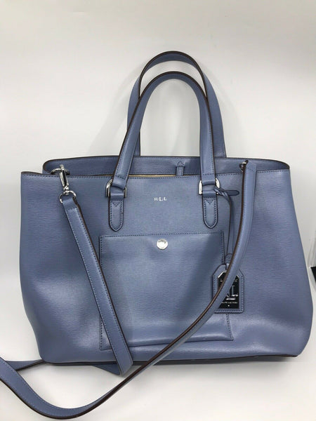 RALPH LAUREN BLUE Large  Leather Tote