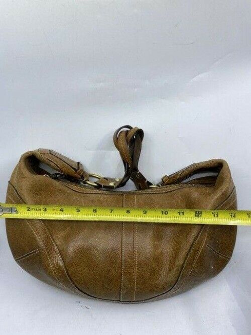 coach large brown leather shoulder bag