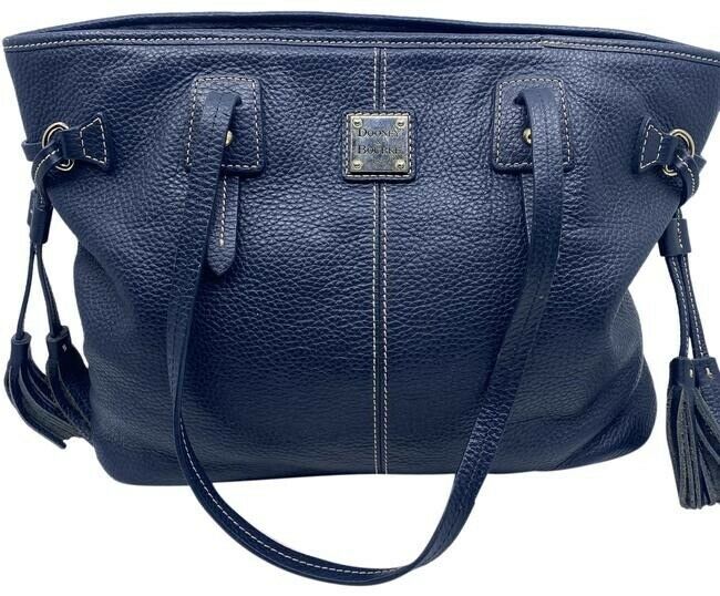 Dooney And Bourke Large Blue Leather Shoulder Bag