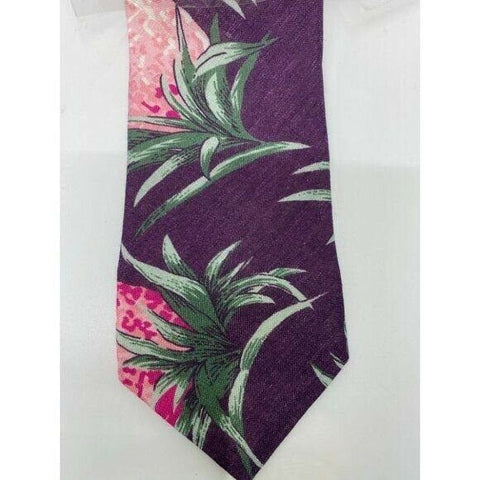 New! BONOBOS Pineapple Purple Green Neck Tie USA