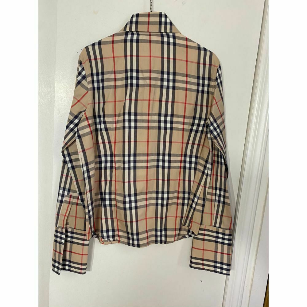 BURBERRY Women’s Nova Check Long Sleeves Button Down Woven Small
