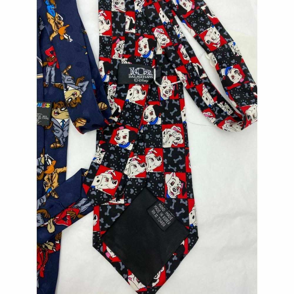 New Lot of 3 Neck tie Disney, Looney Tunes Blue Red White Total Msrp 75