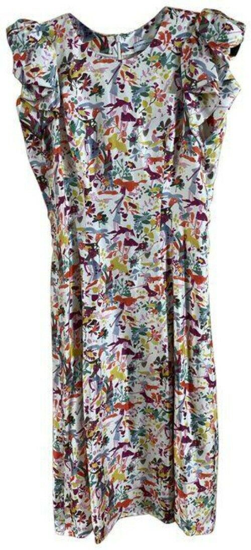 Carolina Herrera Multicolor Nwot Floral Mid Length Short Casual Dress
