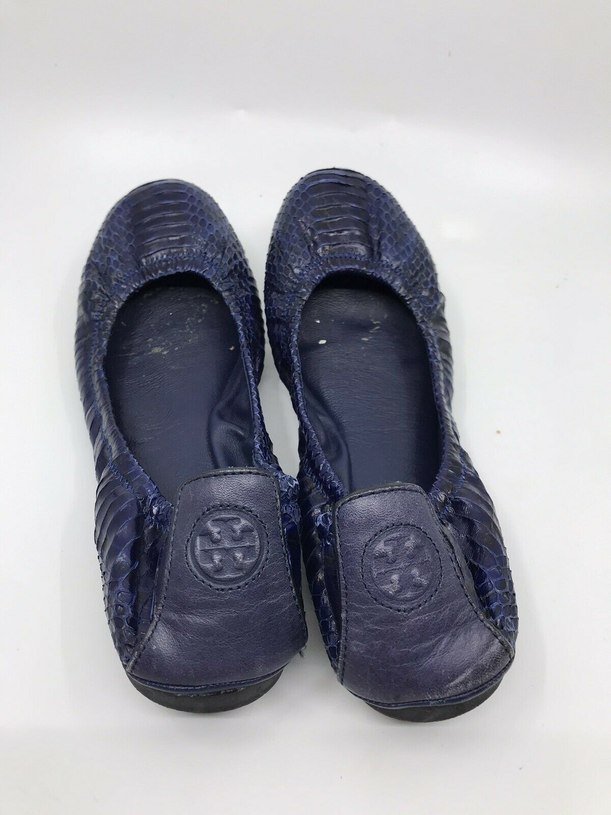 TORY BURCH Navy Snake Skin ballet Flats Size 9