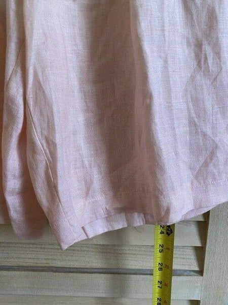 Nicole Miller pink off white new linen msrp small shorts