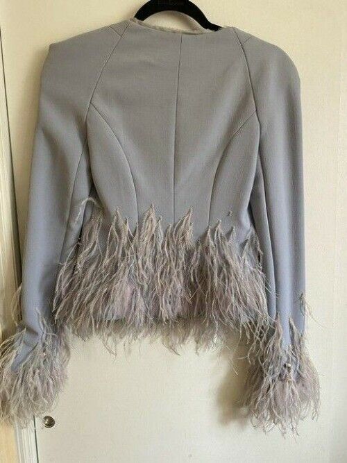 Zac Posen gray new feather msrp