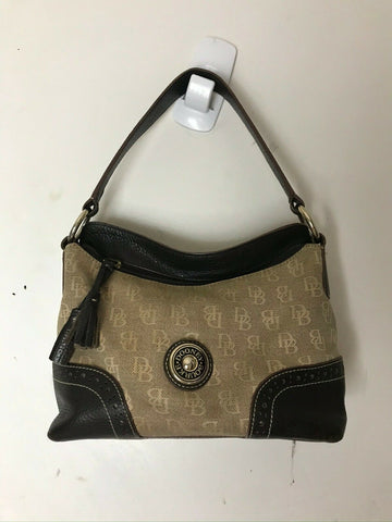 Dooney & Bourkek Brown/Tan Medium Canvas Tote