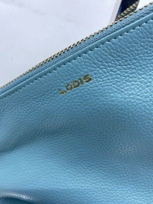Lodis Large Soft Blue Leather Clutch