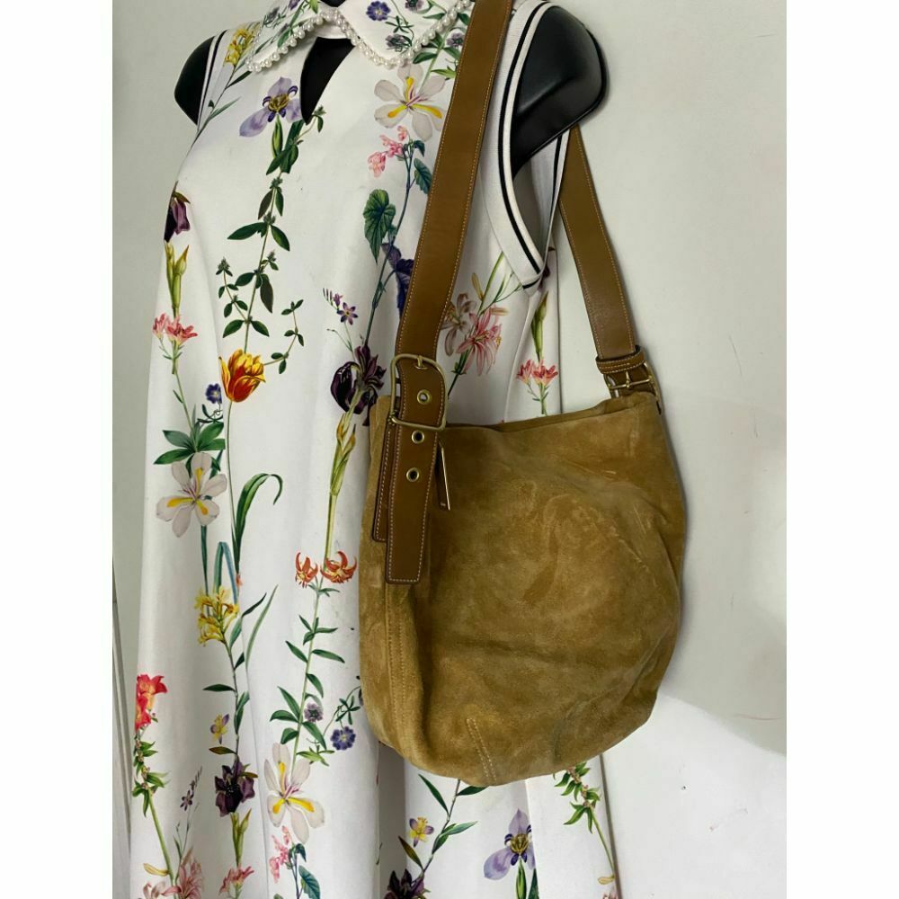 Coach Women's Brown Suede Leather Shoulder Bag