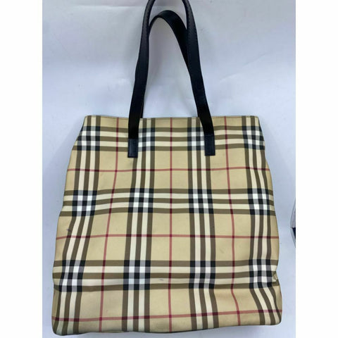 BURBERRY Large Nova Check Cream Gray Tote Bag