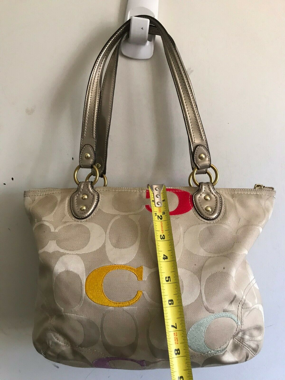 COACH Medium Interwoven Jacquard Bag - Tan
