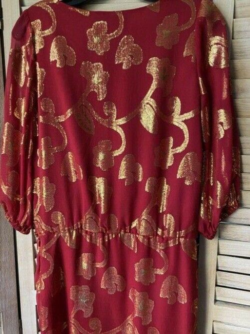 nicole miller red gold msrp long casual maxi dress