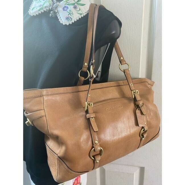 COACH Large Orange Leather Shoulder Bag